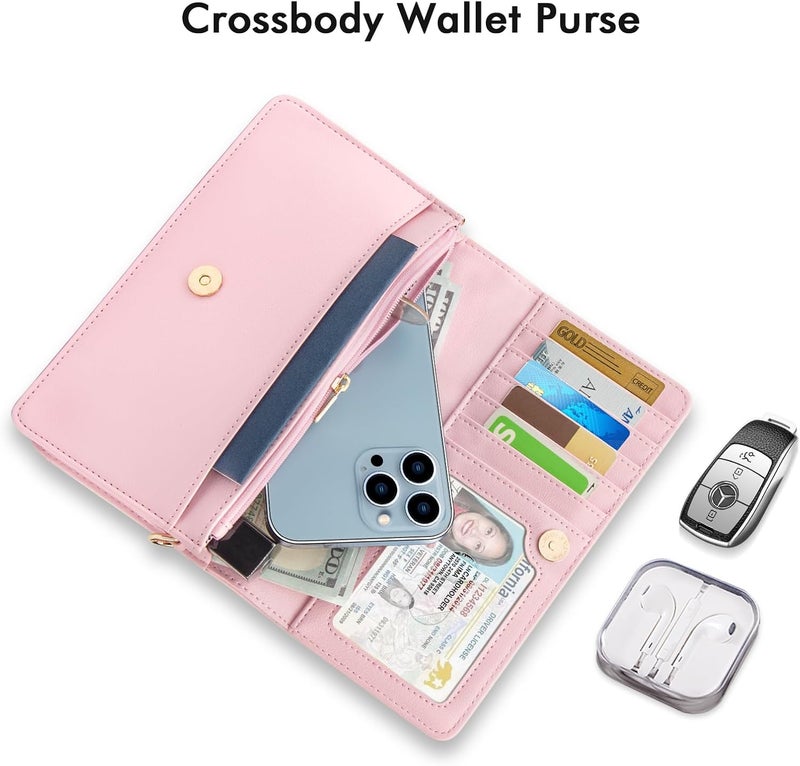 Nuoku Crossbody Bag for Women Cellphone Little Purse with Credit Card Slots Lightweight Leather Wristlet Wallet | Cellphone, Little Purse, Lightweight - Image 5